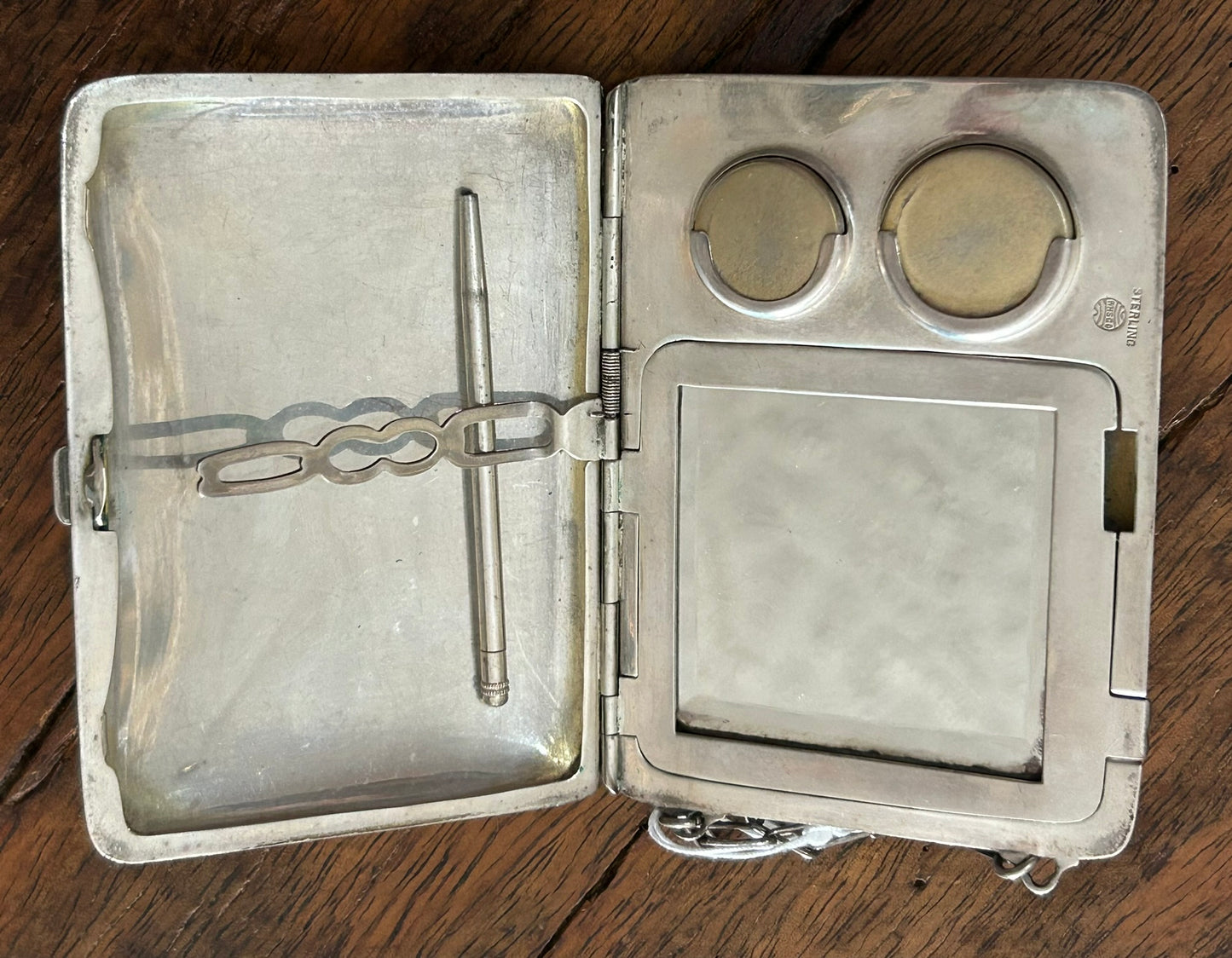 STERLING ANTIQUE COIN AND VANITY CASE BY HUTTON & SONS