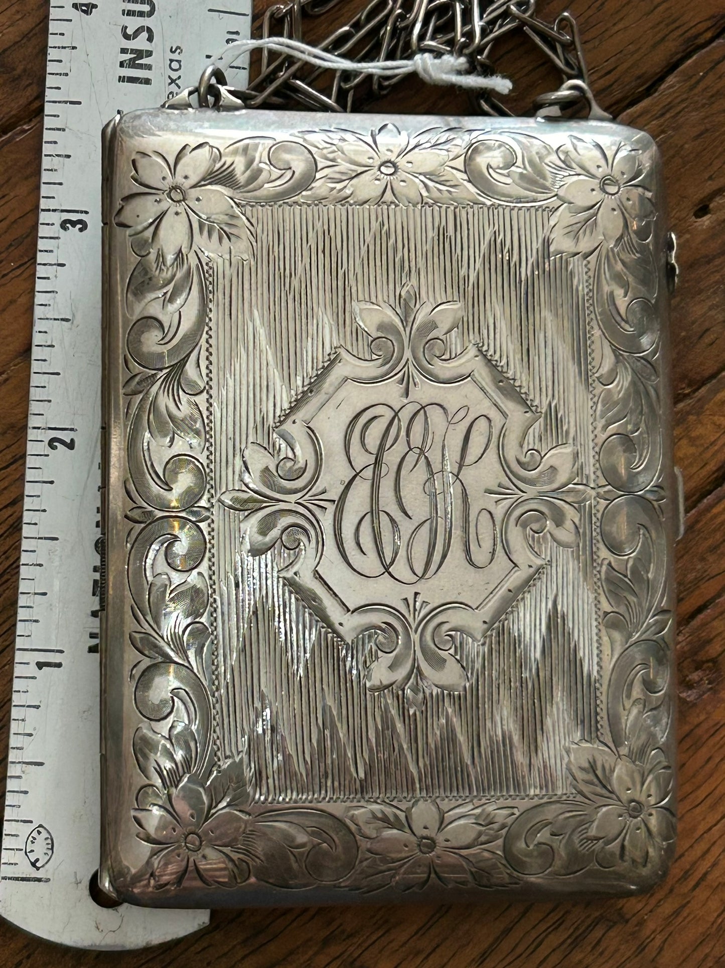 STERLING ANTIQUE COIN AND VANITY CASE BY HUTTON & SONS