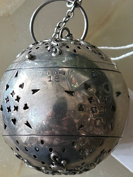 STERLING SILVER FANCY ANTIQUE TEA BALL
