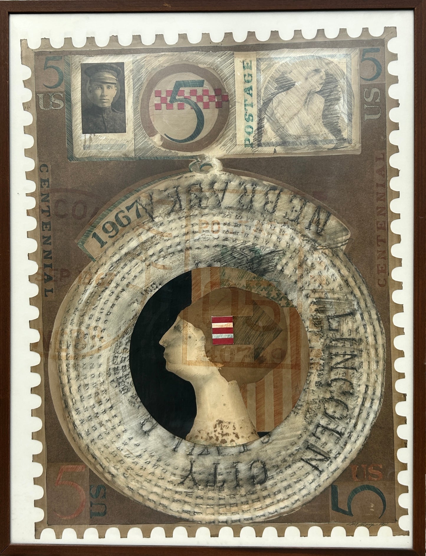 RAY GEORGE - NEBR. IOWA, ILLINOIS ARTIST 1933-2005 MIXED MEDIA ART