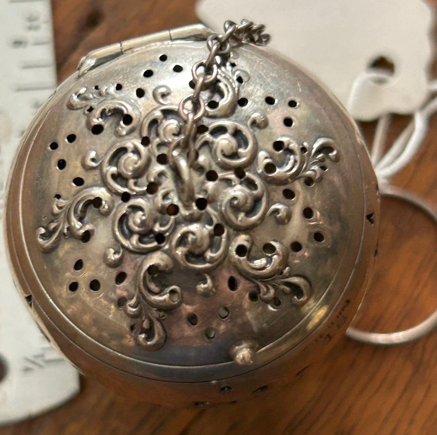 STERLING SILVER FANCY ANTIQUE TEA BALL