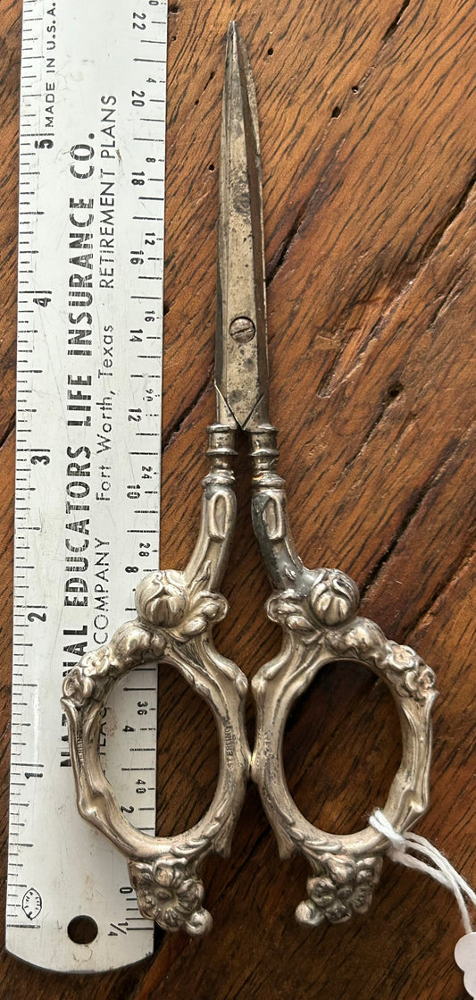 STERLING MARKED FANCY ANTIQUE SCISSORS