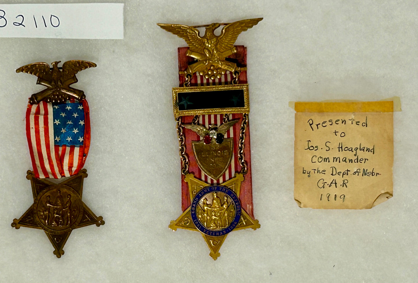 CIVIL WAR VETERANS RARE GOLD MEDAL WITH DIAMOND, RUBY, & SHAPPHIRE STONES