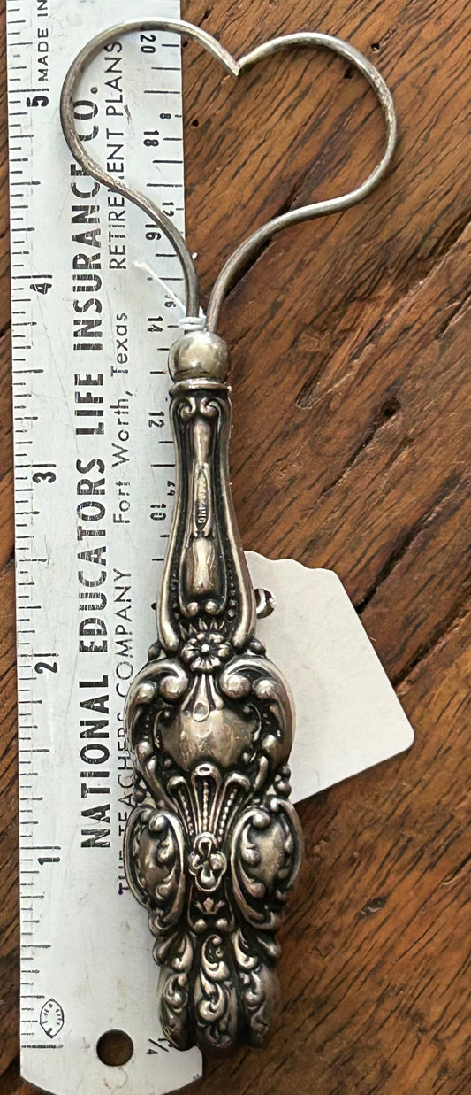 STERLING HEART SHAPED ANTIQUE - SEWING TOOL?