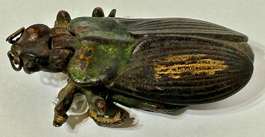 CAST IRON BEETLE MATCH HOLDER BY BRADLEY & HUBBARD
