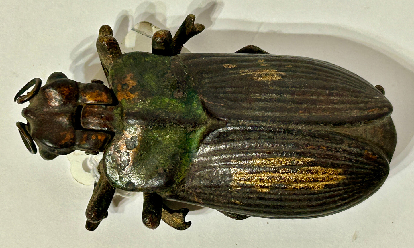 CAST IRON BEETLE MATCH HOLDER BY BRADLEY & HUBBARD