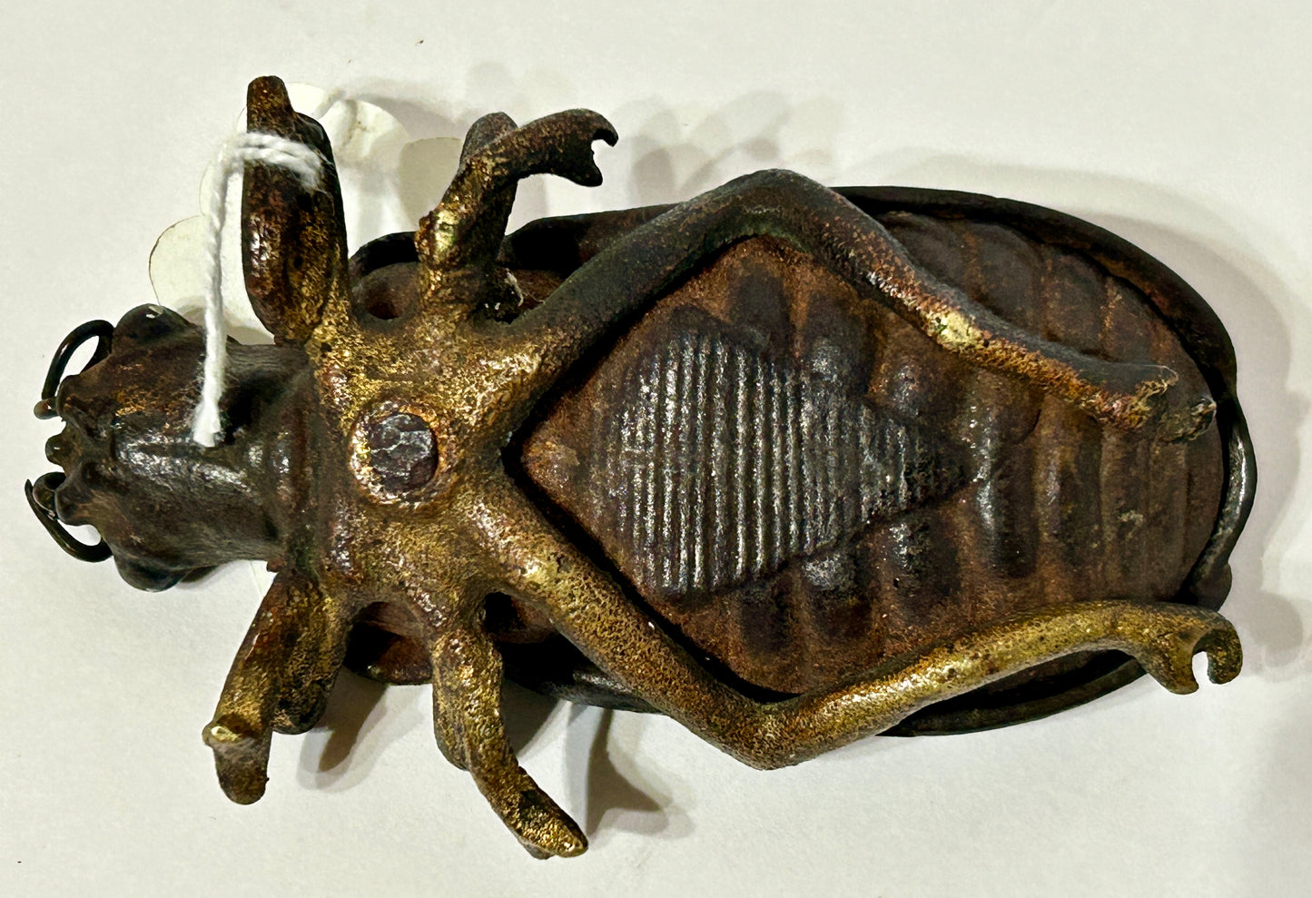 CAST IRON BEETLE MATCH HOLDER BY BRADLEY & HUBBARD