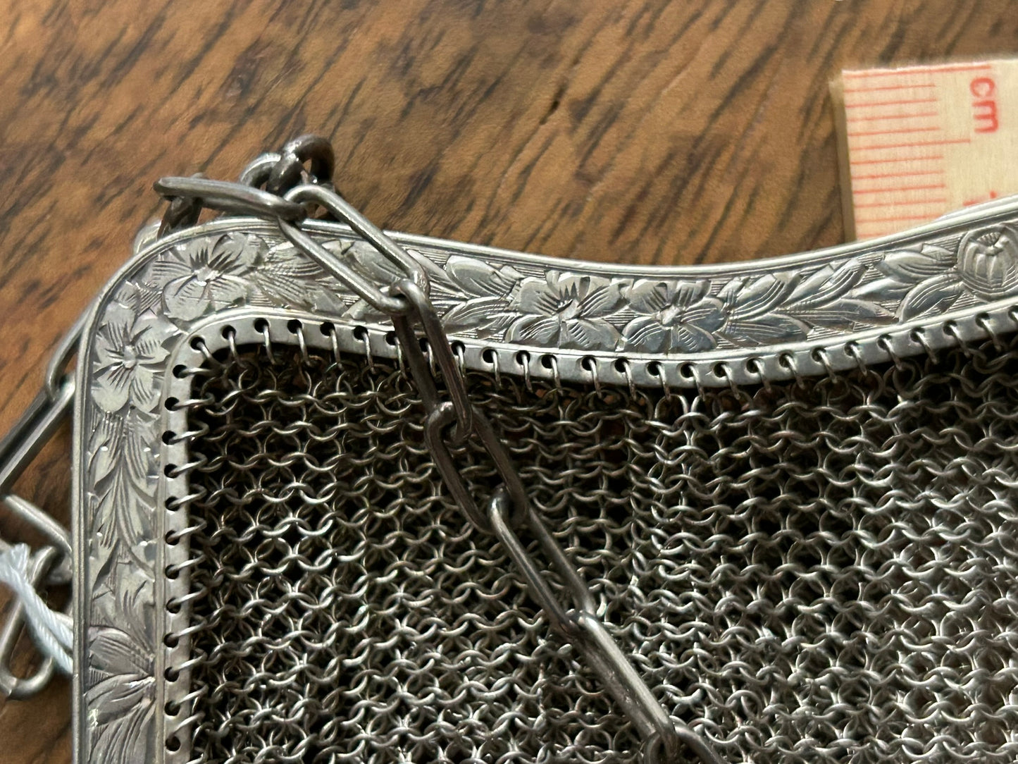 STERLING SILVER ANTIQUE MARKED MESH PURSE