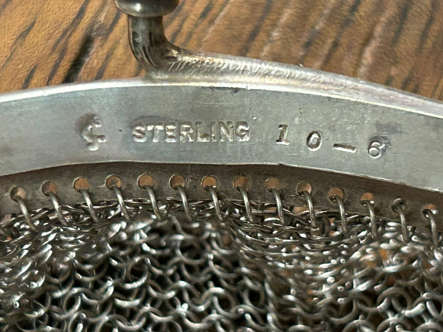 STERLING SILVER ANTIQUE MARKED MESH PURSE