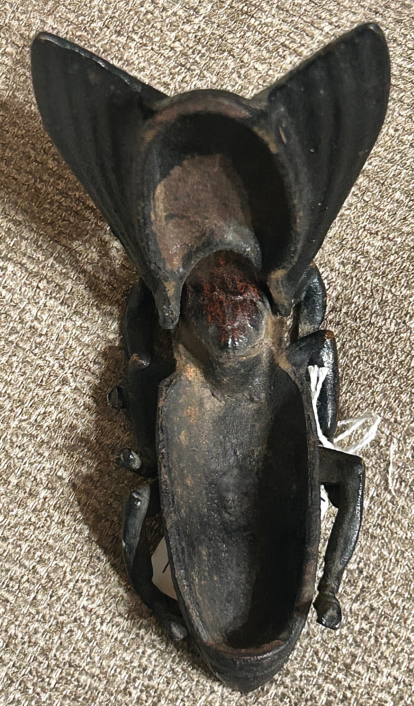 CAST IRON FLY MATCH HOLDER ANTIQUE