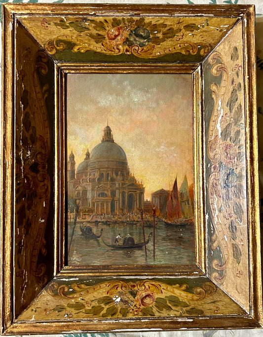 ITALIAN CANAL PAINTINGS BY EMILLIO PAPINI 1870-1950 IN GREAT FRAMES