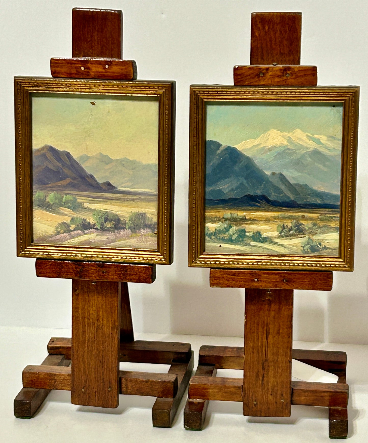 CALIFORNIA ARTIST WALTER ENGLEHARDT PAIR OF SMALL PAINTINGS
