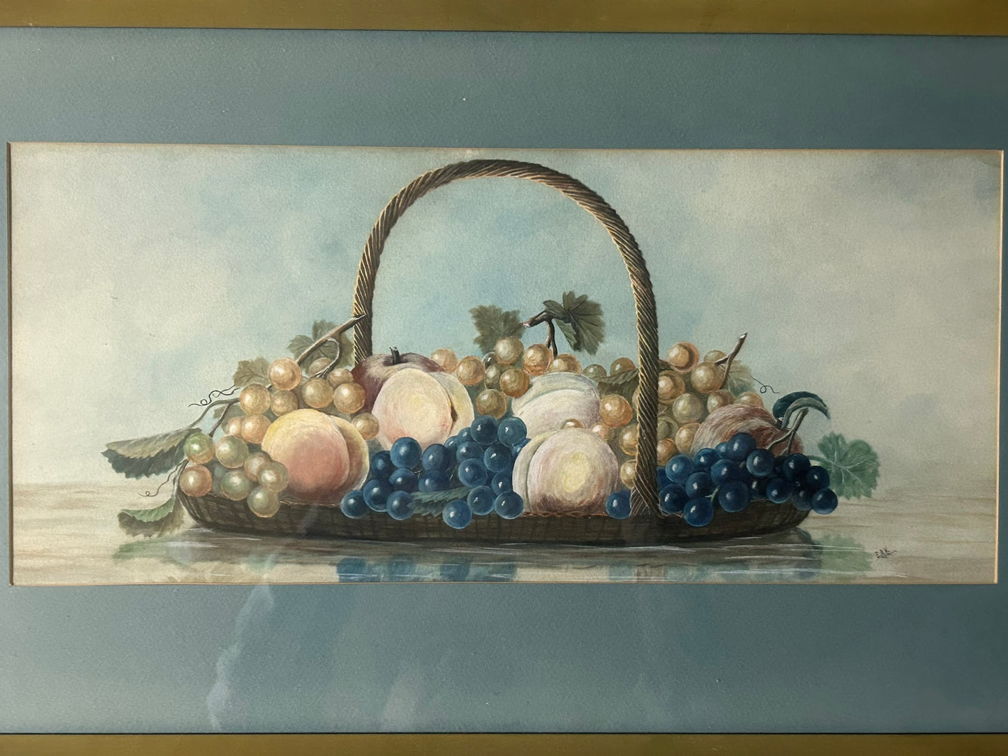 WATERCOLOR STILL LIFE PAINTING OF FRUIT EARLY 1900'S