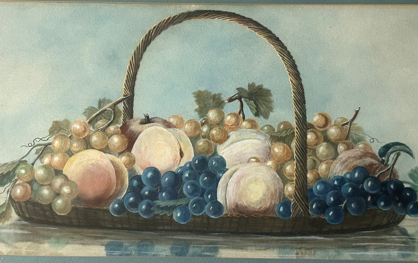 WATERCOLOR STILL LIFE PAINTING OF FRUIT EARLY 1900'S