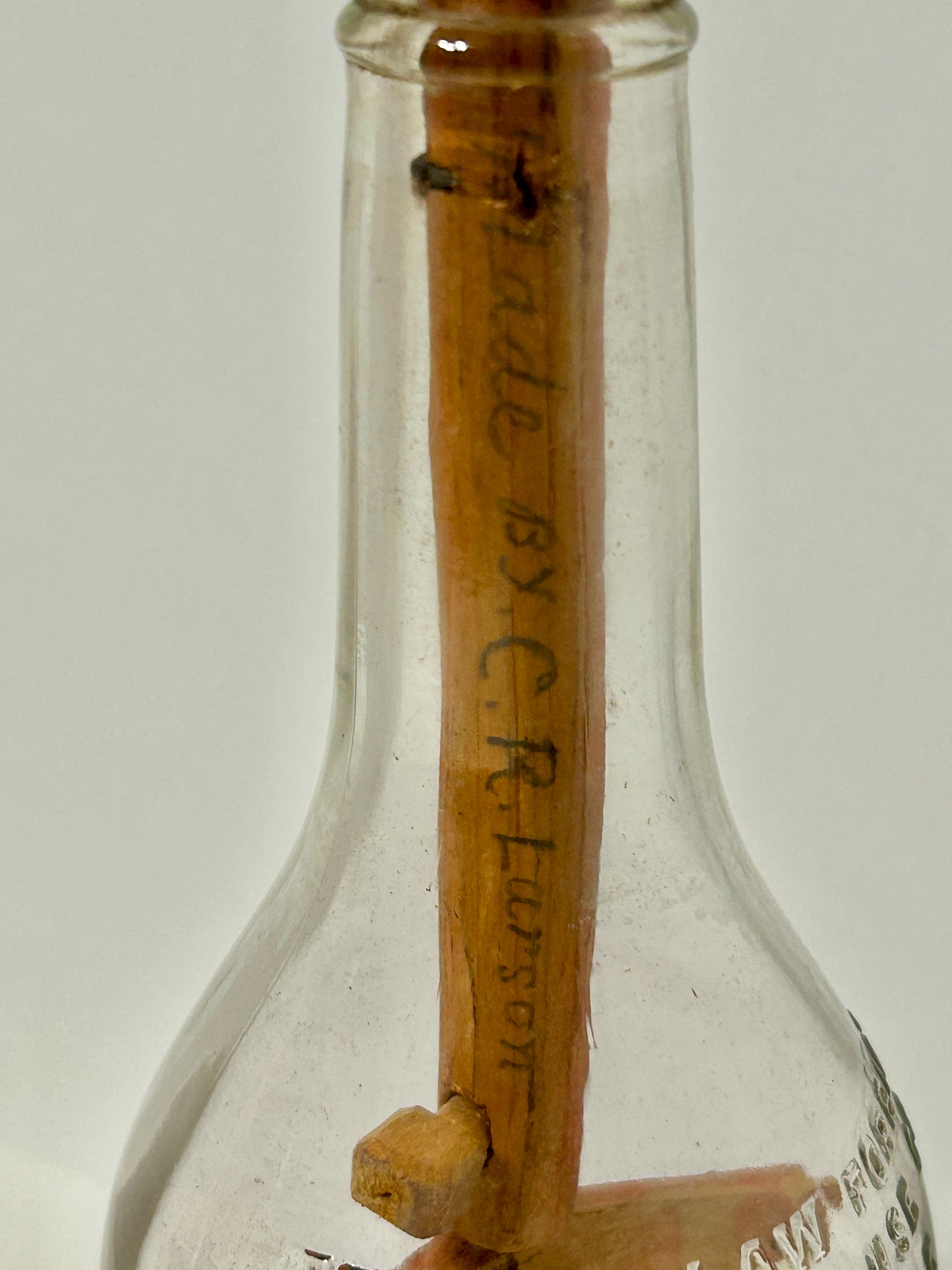 FOLK ART CARVED TOOLS IN BOTTLE