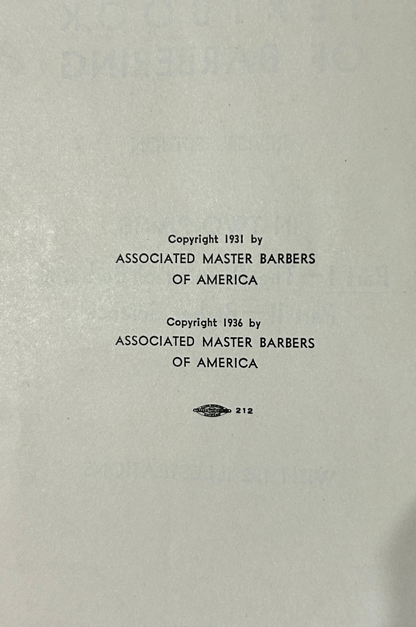 BARBERING TEXTBOOK 1931