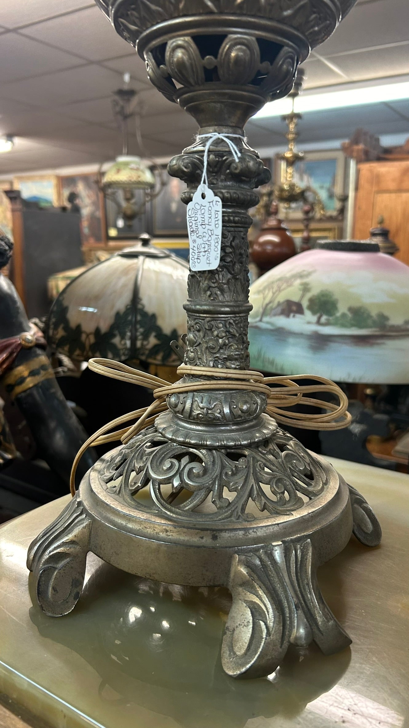 BANQUET LAMP WITH ORIGINAL SHADE