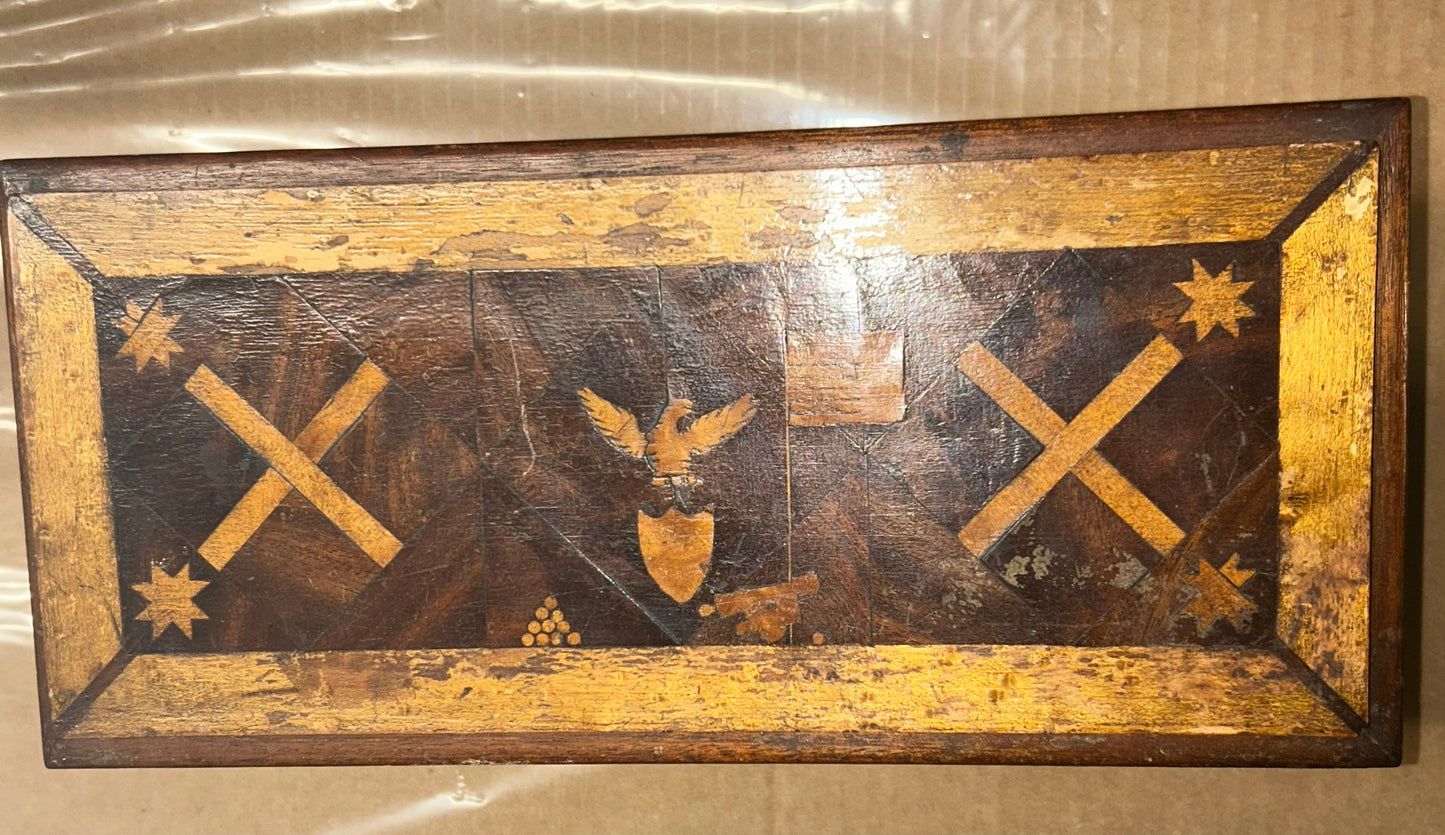 ANTIQUE PATRIOTIC INLAID BOX