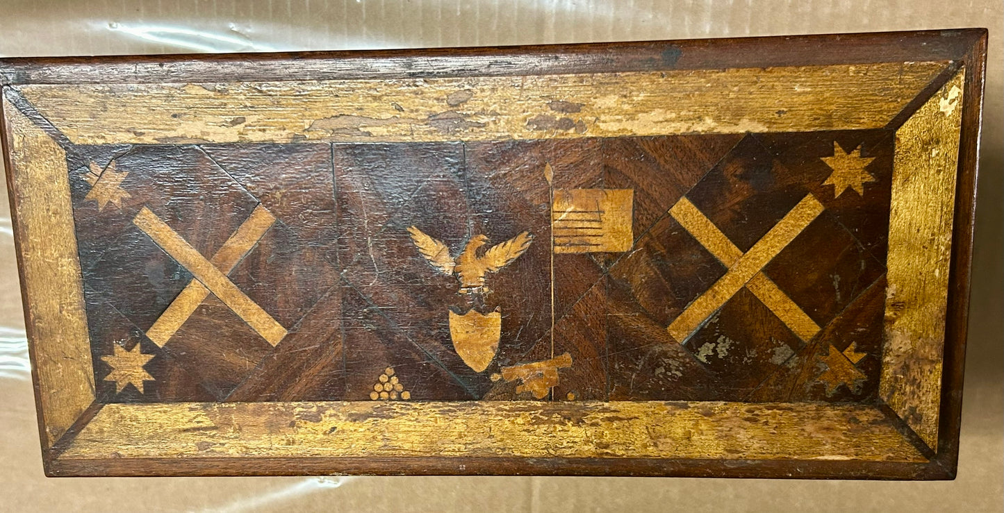ANTIQUE PATRIOTIC INLAID BOX