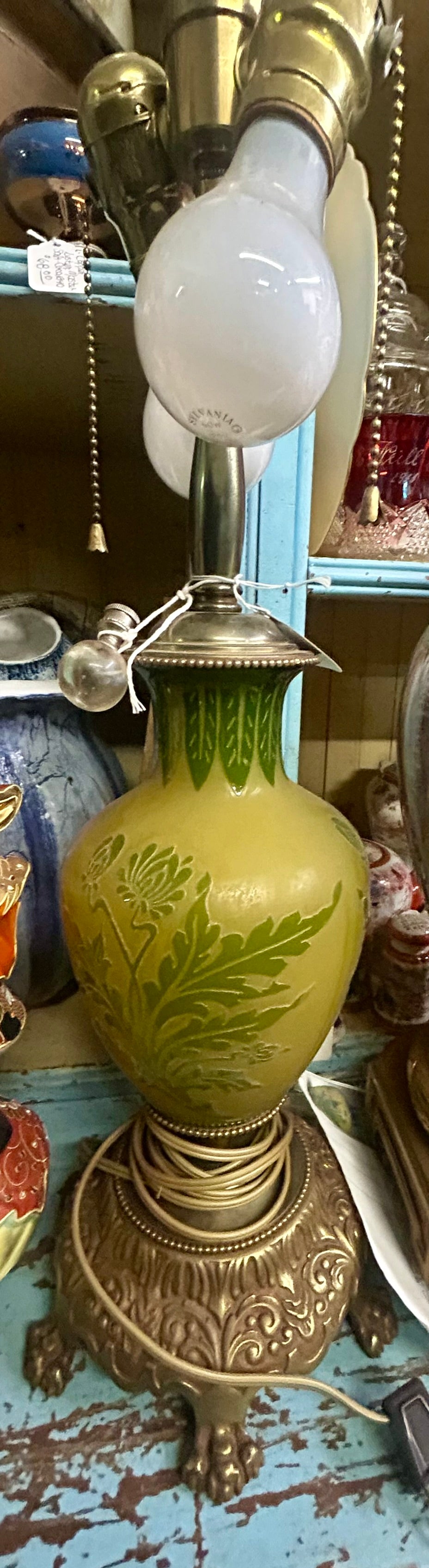 STEUBEN ACID CUT BACK CAMEO LAMP BASE