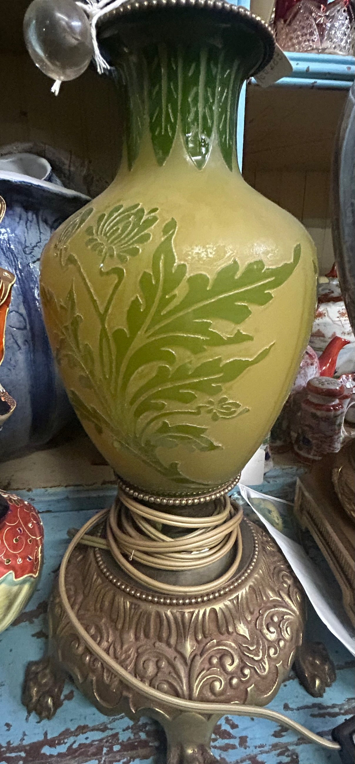 STEUBEN ACID CUT BACK CAMEO LAMP BASE