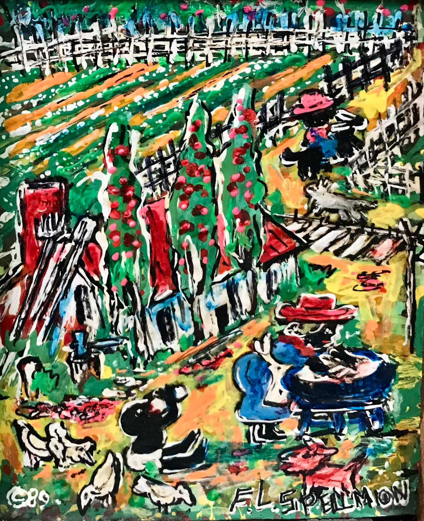 DOC SPELLMON OUTSIDER ARTIST ORIGINAL PAINTING