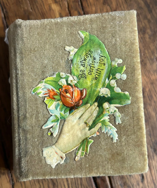 ANTIQUE NEEDLE HOLDER BOOK SHAPE BOX