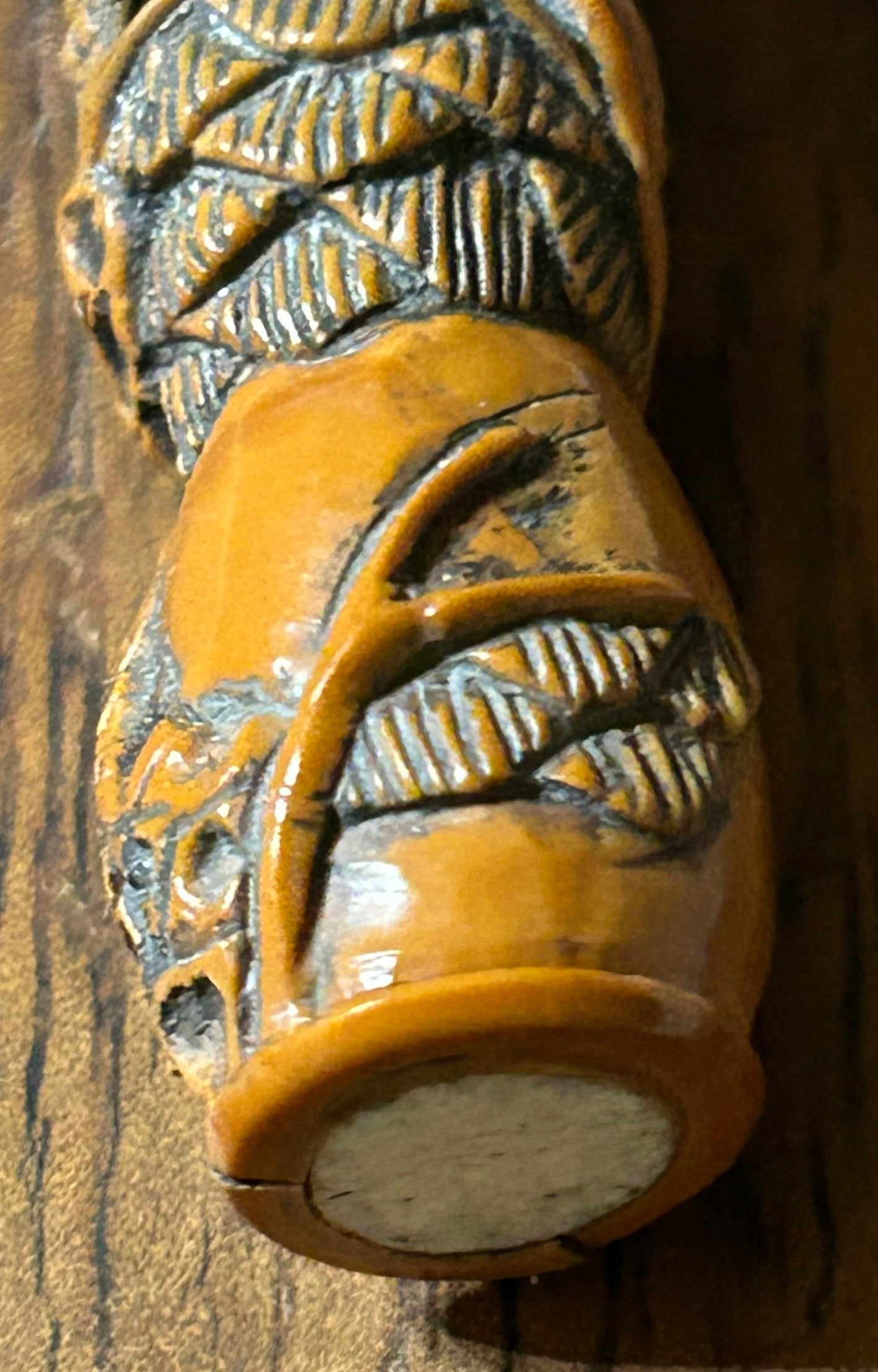 JAPANESE TOGUA NUT NETSUKE WITH CARVED SQUIRREL