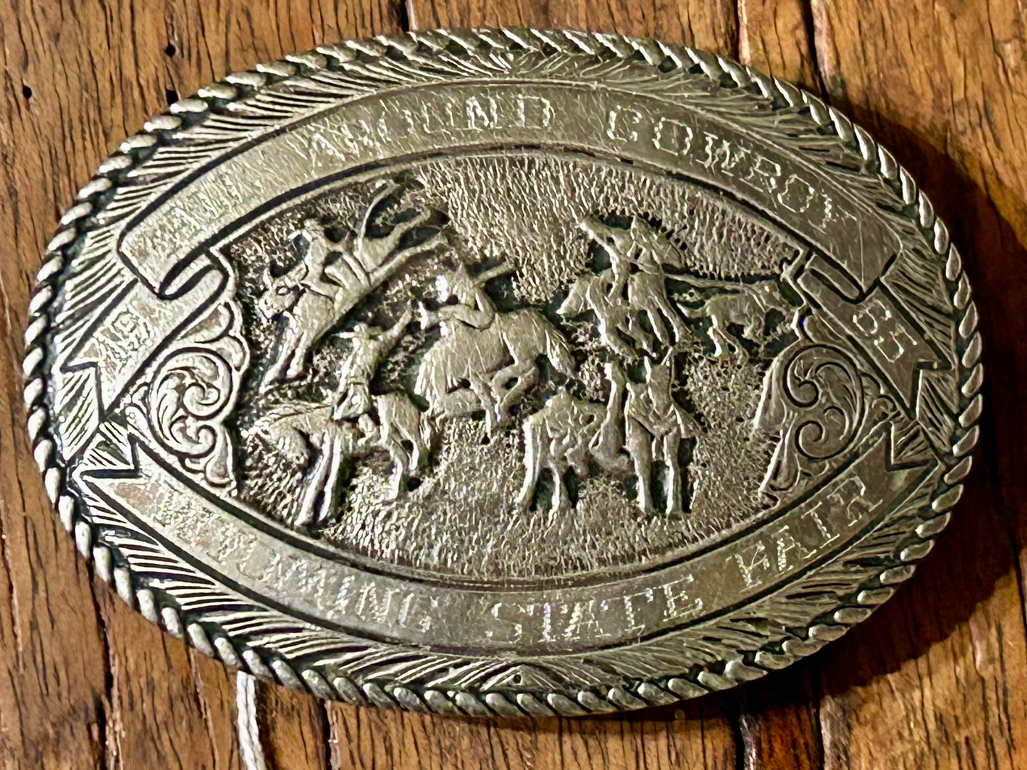 WYOMING STATE FAIR 1965 ALL AROUND COWBOY BELT BUCKLE AWARD