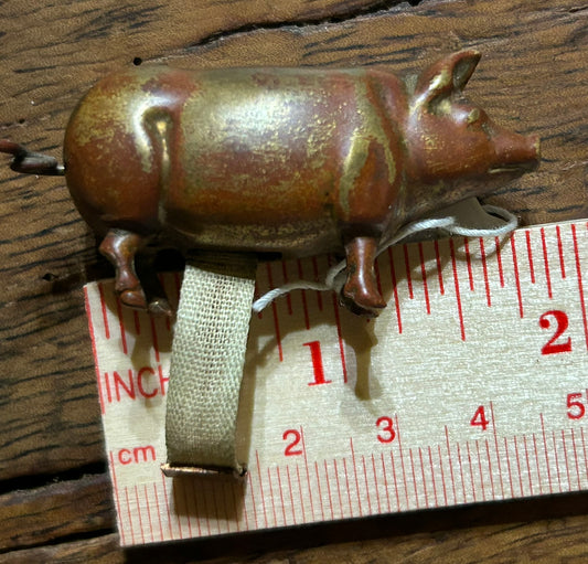 FIGURAL PIG ANTIQUE TAPE MEASURE