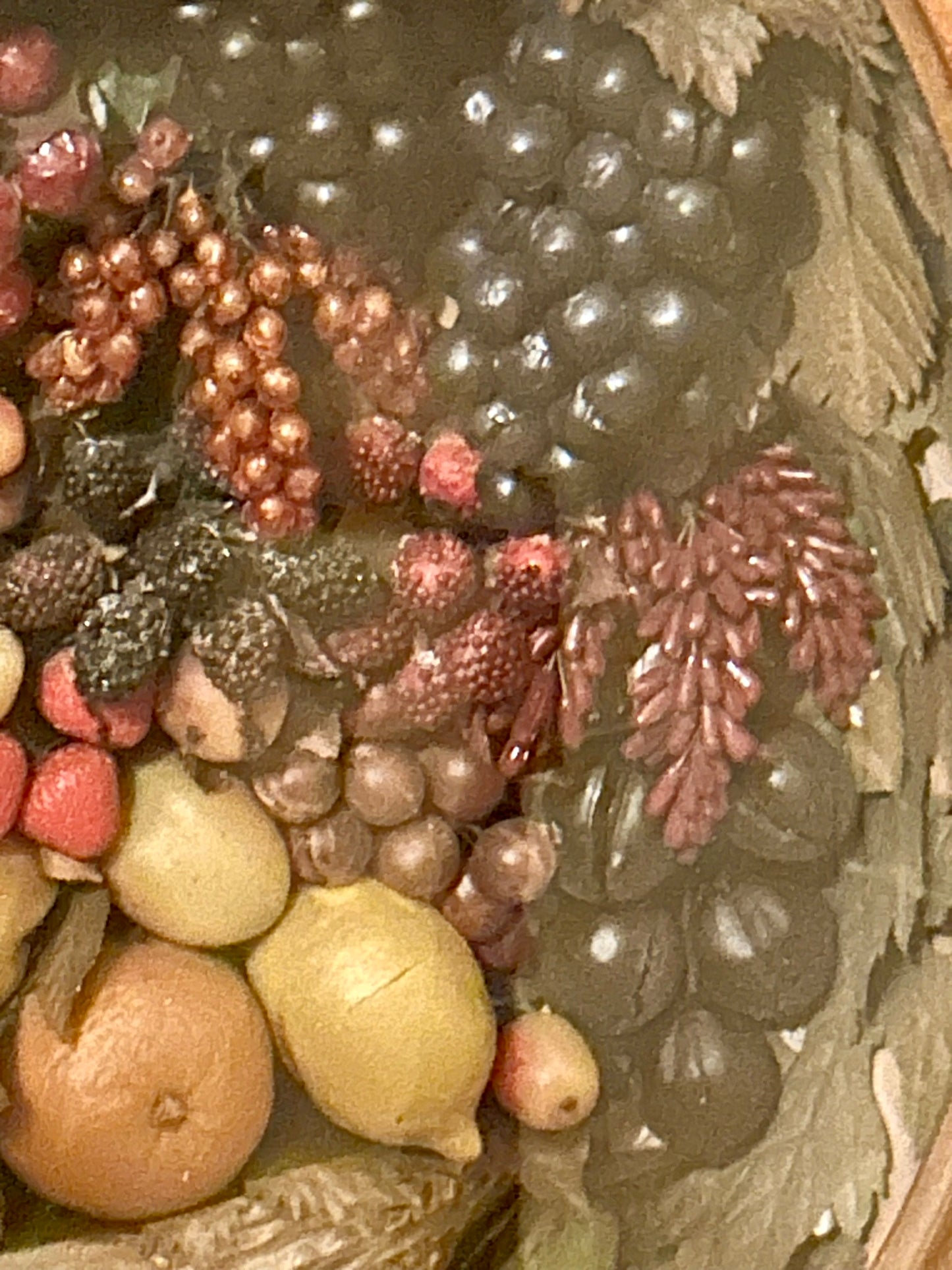 VICTORIAN WAX FRUIT DIORAMA FROM 1850'S-1860'S