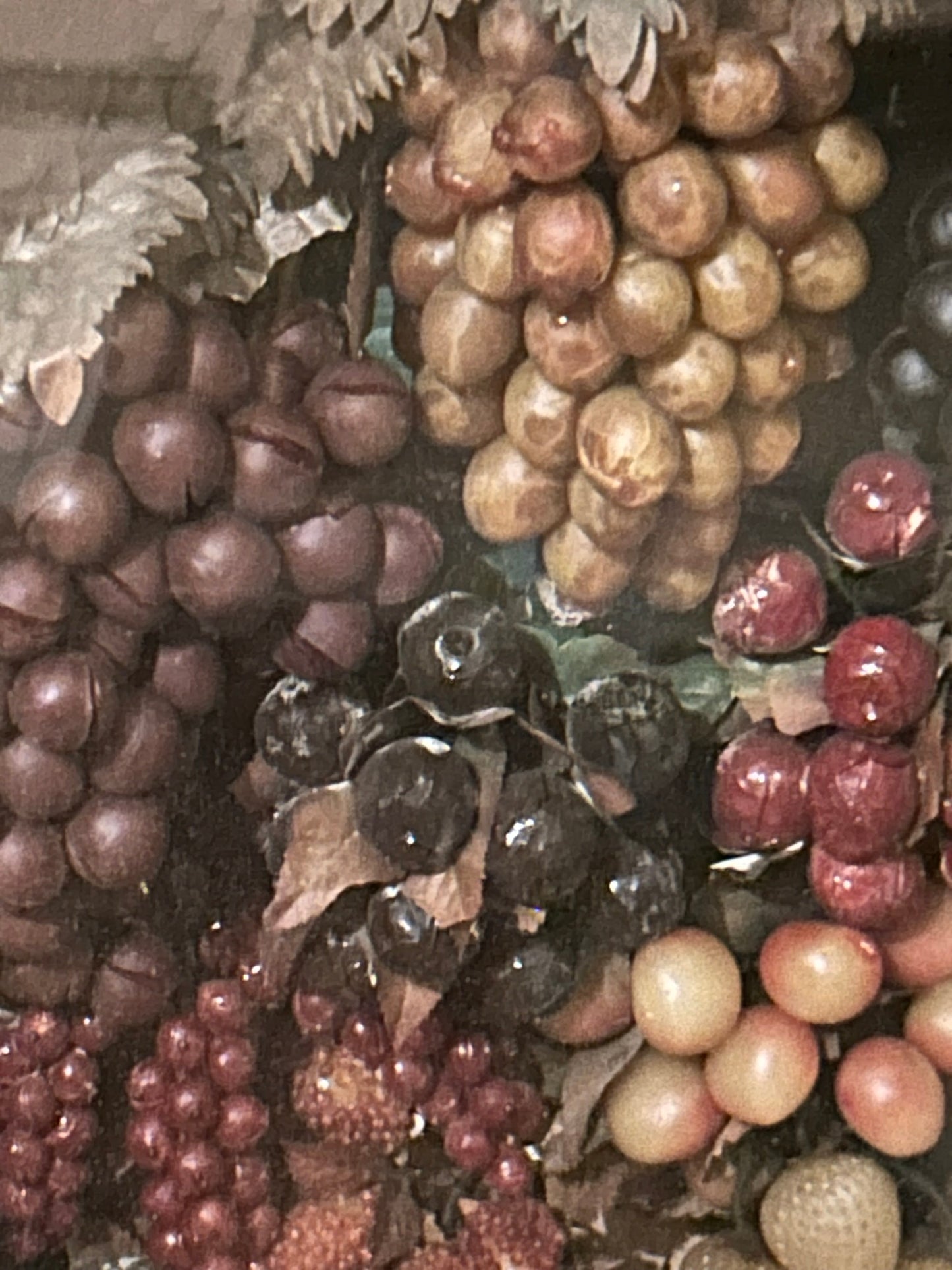 VICTORIAN WAX FRUIT DIORAMA FROM 1850'S-1860'S