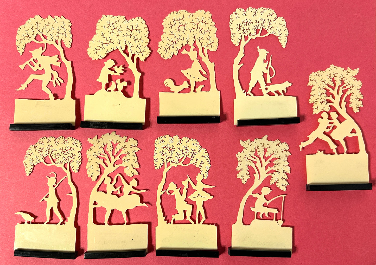 ANTIQUE FIGURAL PLACE CARDS OF CELLULOID