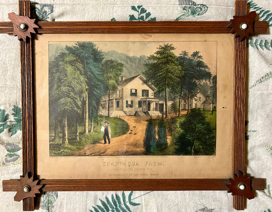 CURRIER AND IVES CHAPPAQUA FARM AUTHENTIC ANTIQUE PRINT