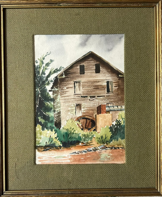 BILL SEIFERT WATERCOLOR OF MILL DATED 1945