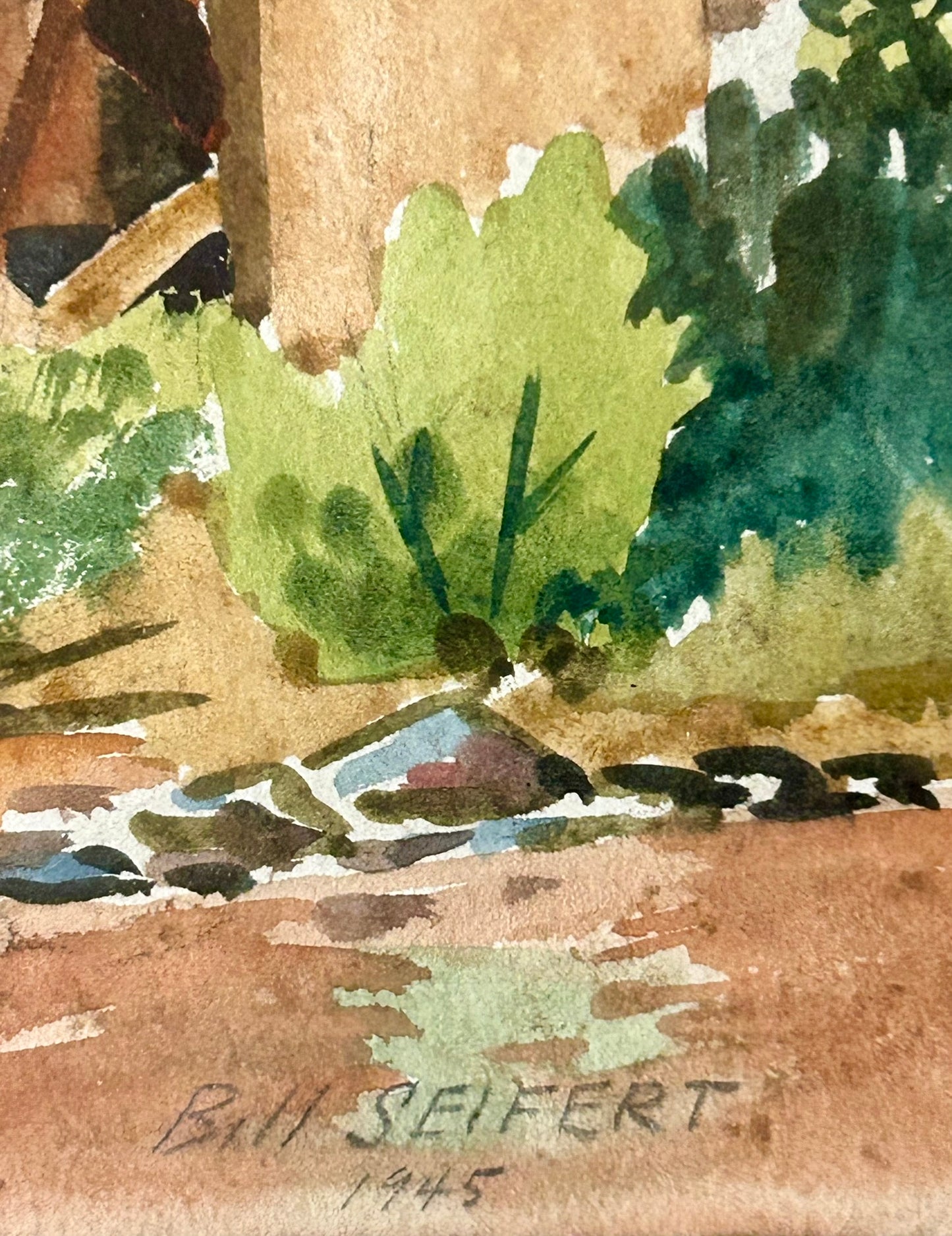 BILL SEIFERT WATERCOLOR OF MILL DATED 1945