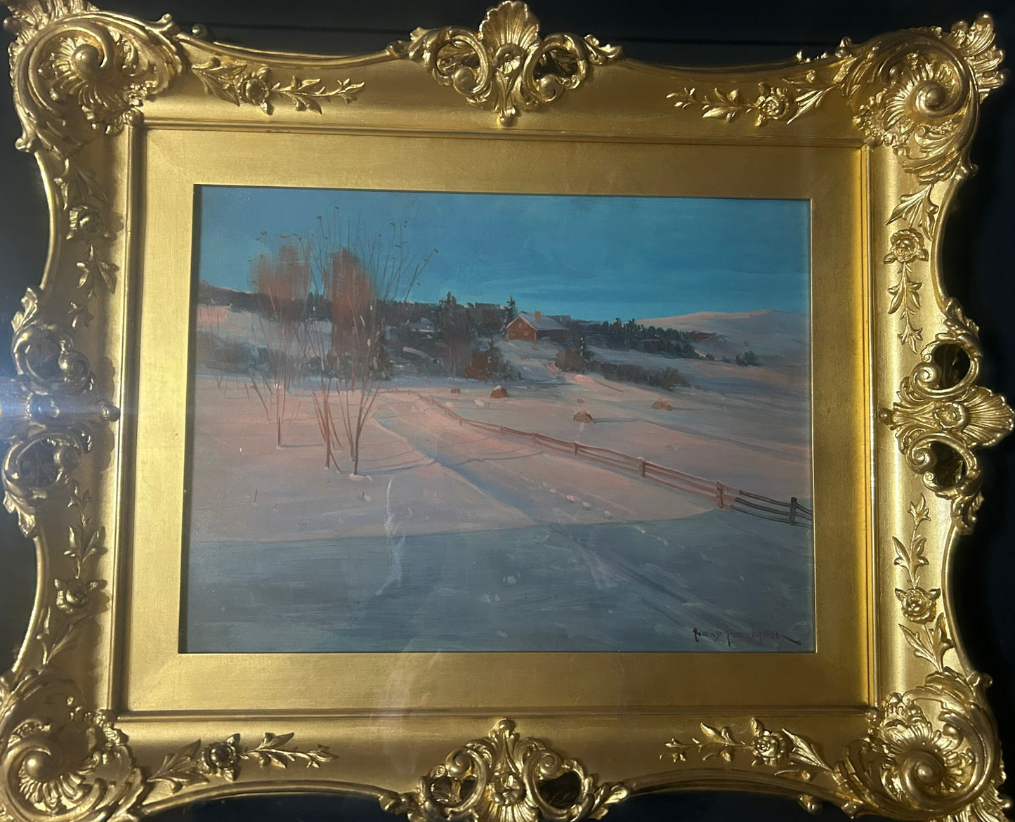 SVEND SVENDSEN WINTER SCENE PAINTING