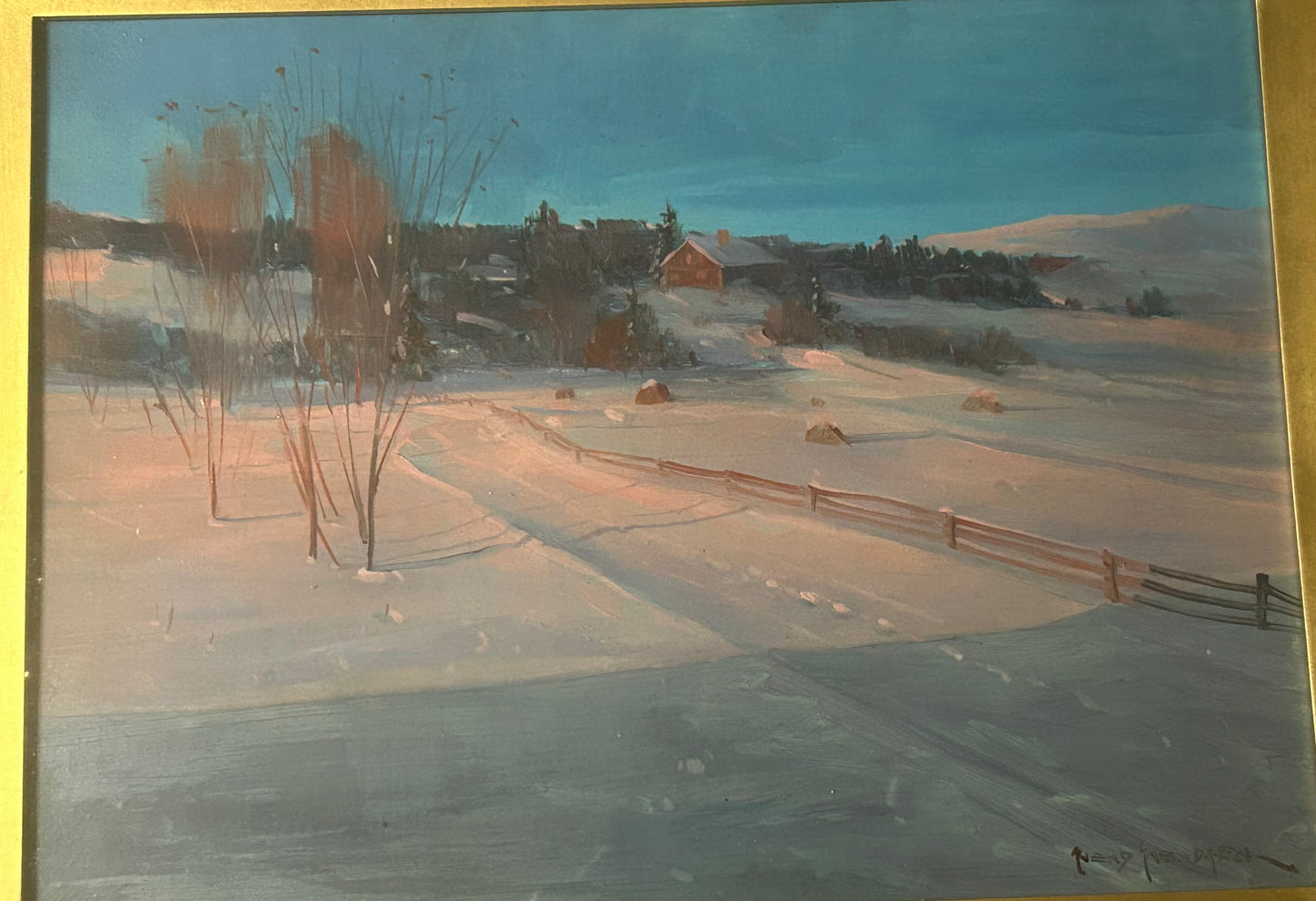 SVEND SVENDSEN WINTER SCENE PAINTING