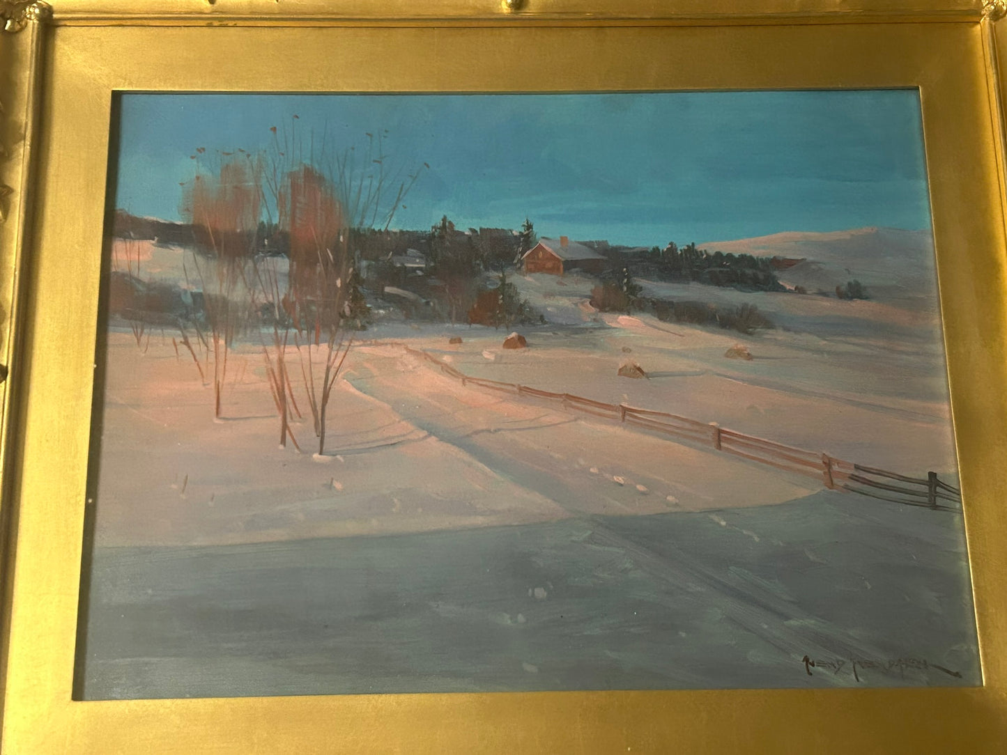 SVEND SVENDSEN WINTER SCENE PAINTING