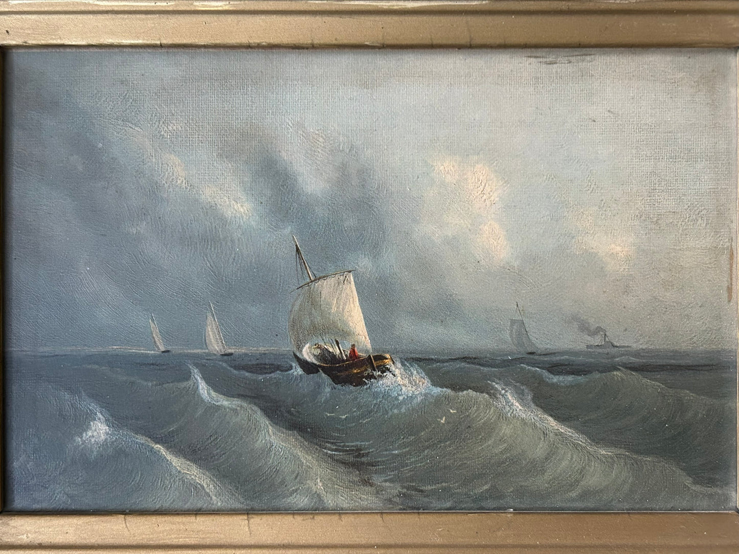 "AT SEA" CHROMO LITHO BY COLTON, ZAHM & ROBERTS