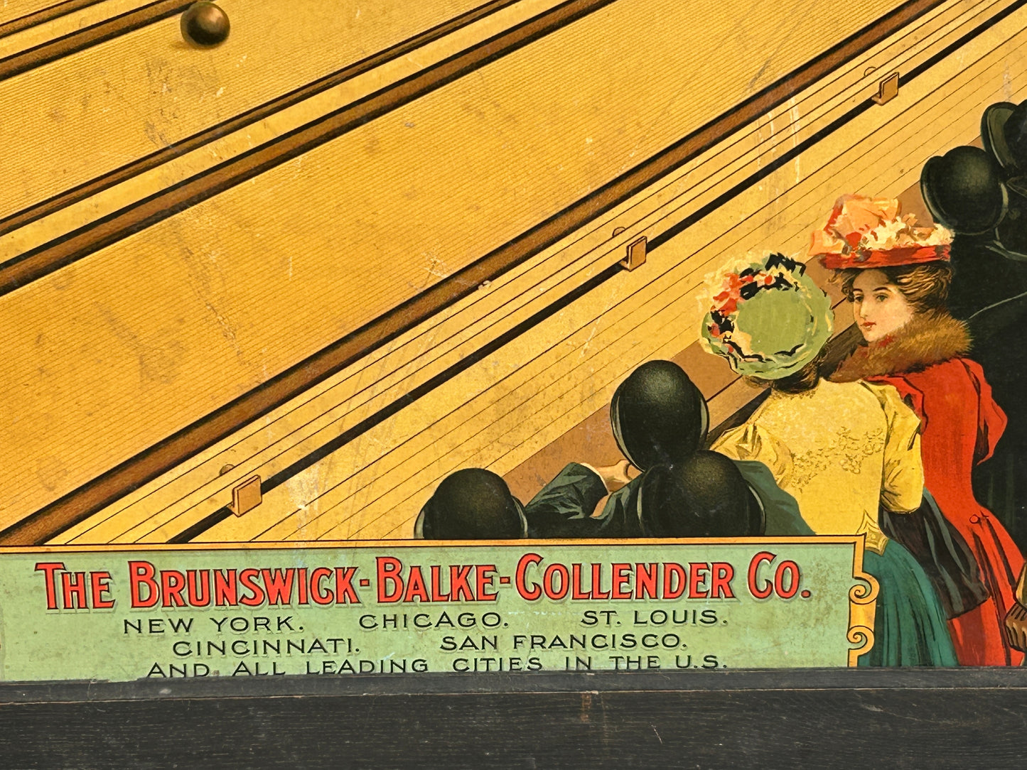BRUNSWICK BALKE COLLENDER CO. 1905 LARGE ADVERTISING BOWLING SIGN