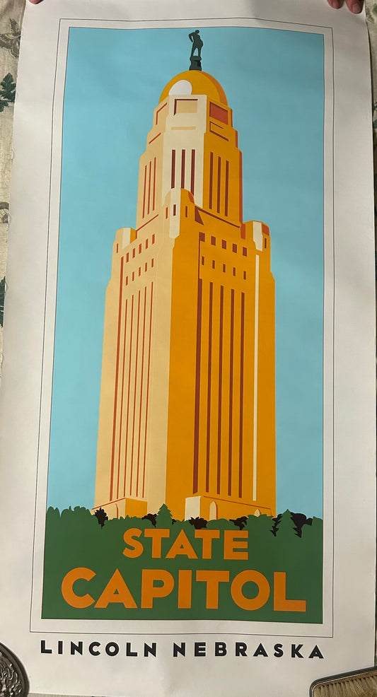 NEBRASKA STATE CAPITOL POSTER BY BILL SHAFFER