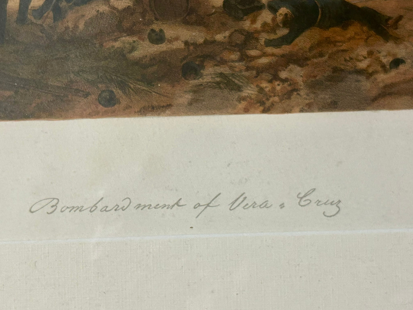 BOMBARDMENT OF VERA CRUZ MEXICAN AMERICAN WAR PRINT FROM 1851