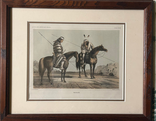 NAVAJO'S PRINT FROM 1850'S BOOK OF SURVEYS