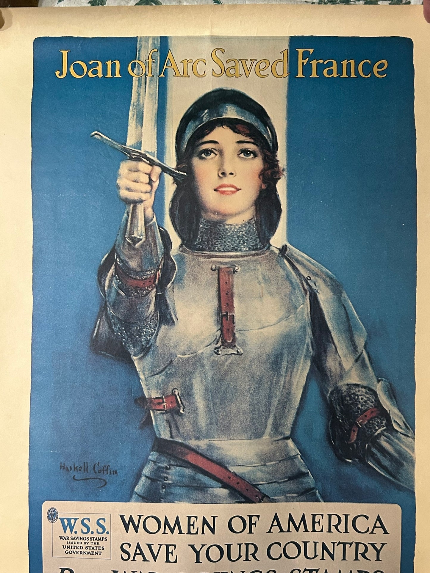 WW I JOAN OF ARC SAVED FRANCE POSTER