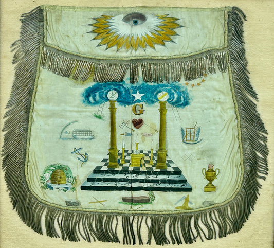 MASONIC ANTIQUE SILK 1800'S APRON