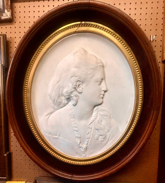 ERASTUS DOW PALMER MARBLE PLAQUE OF WOMAN