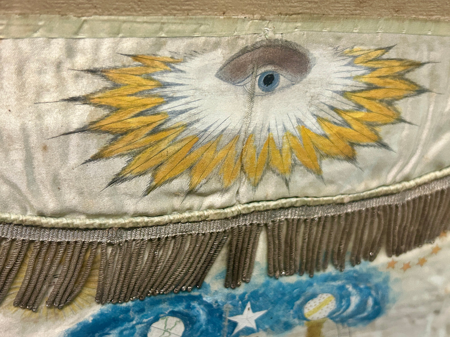 MASONIC ANTIQUE SILK 1800'S APRON