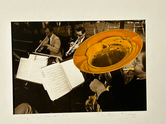 CHRISTOPHER P. JAMES "SELF PORTRAIT/HORN 1976" INHANCED PHOTO