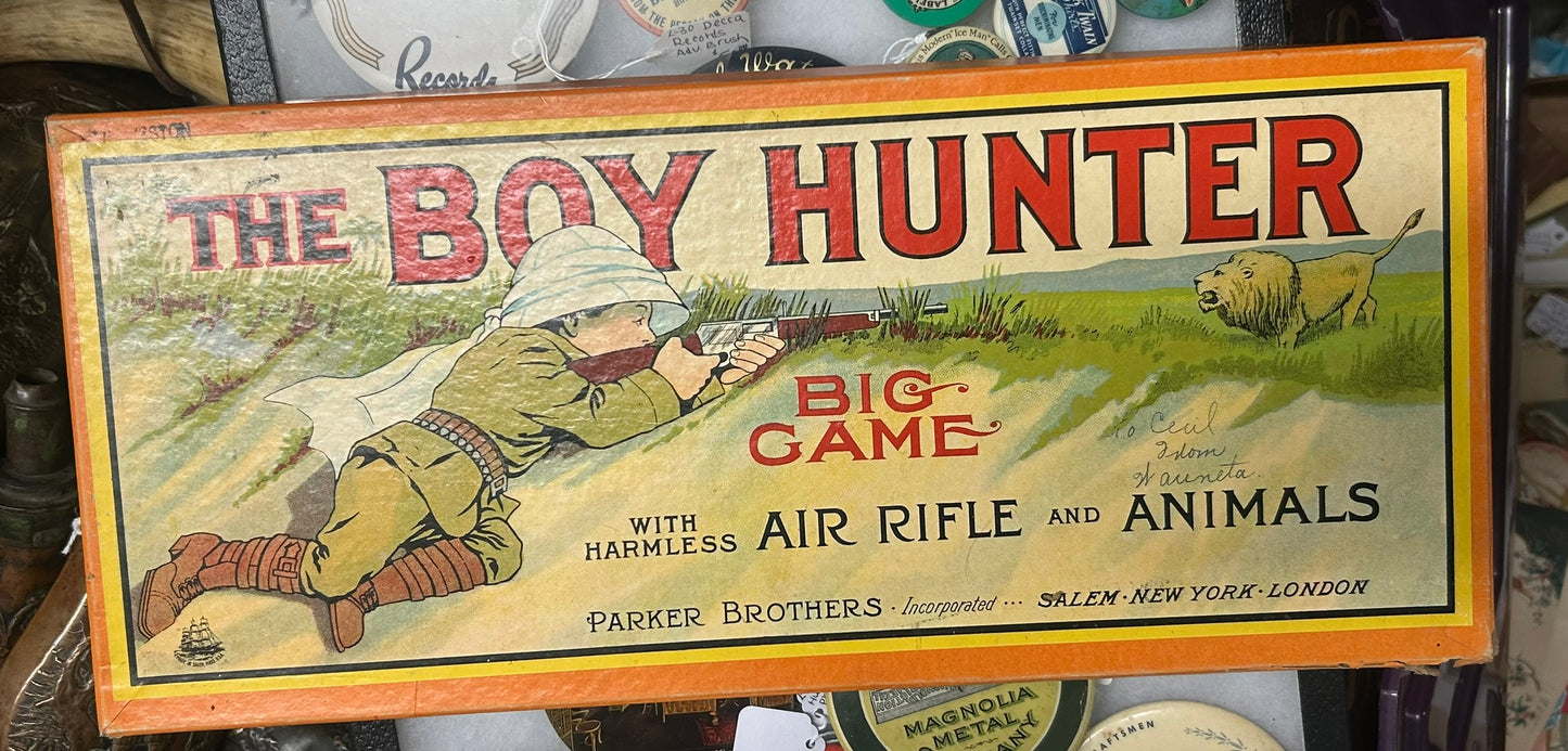 ANTIQUE TOY AIR RIFLE TARGET GAME - THE BOY HUNTER